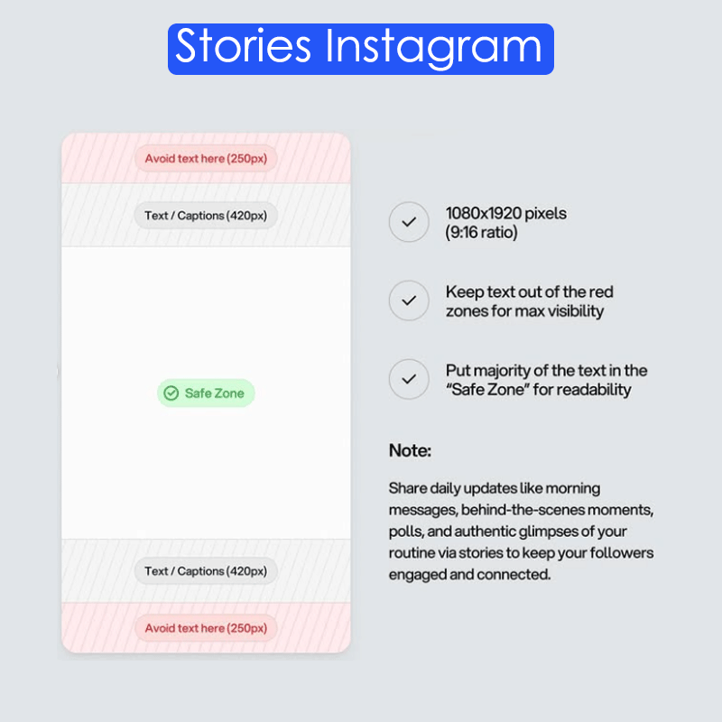 Dimensions stories Instagram