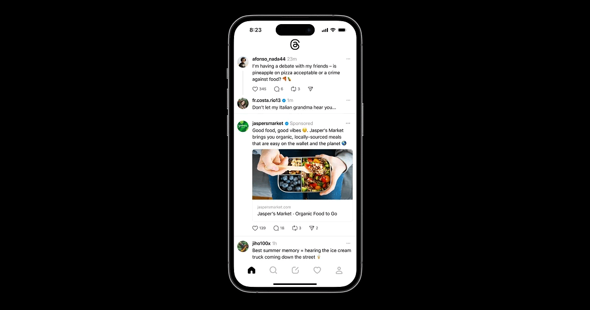 Meta annonce un premier test de publicités sur Threads