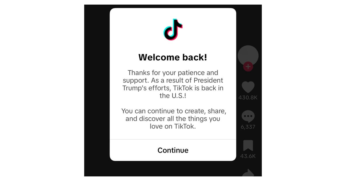 TikTok de nouveau accessible aux États-Unis