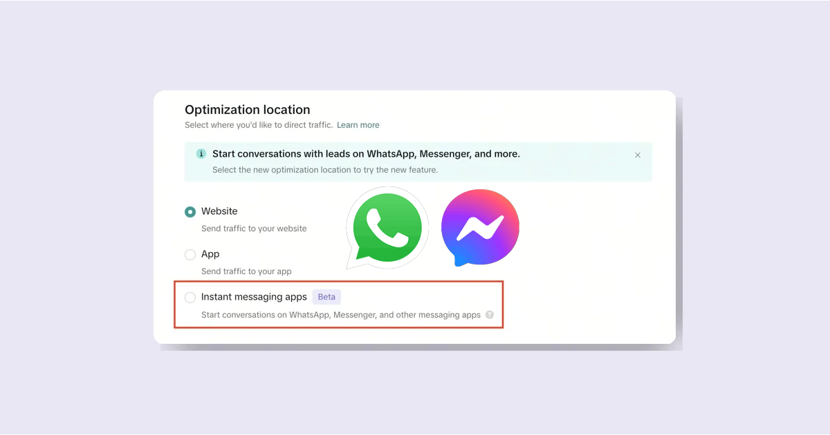 TikTok Ads permet désormais de diriger le trafic vers WhatsApp et Messenger